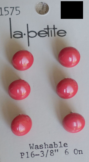 Vintage LaPetite 6 Buttons1575 Red 3/8''